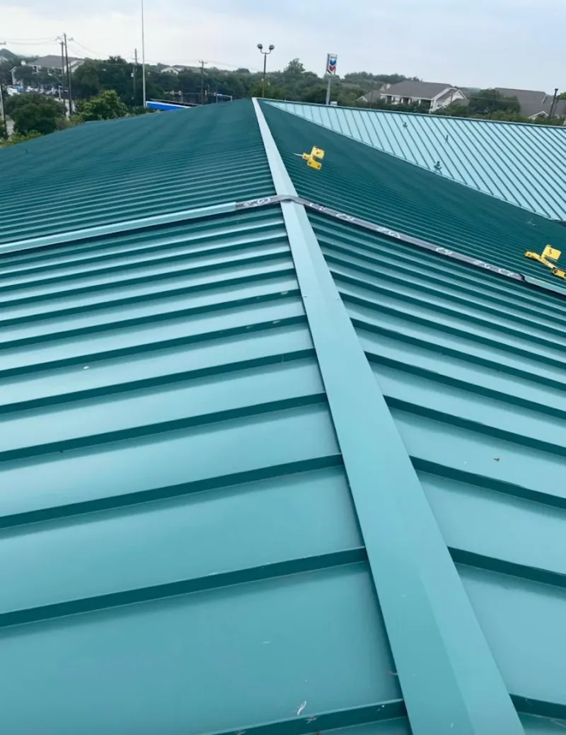 Green commercial metal roof ridge and valley for Metal Roof Repair in Orcutt